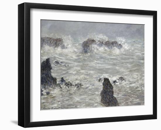 Tempête, côtes de Belle-île-Claude Monet-Framed Giclee Print