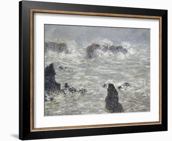 Tempête, côtes de Belle-île-Claude Monet-Framed Giclee Print