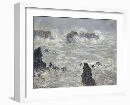 Tempête, côtes de Belle-île-Claude Monet-Framed Giclee Print