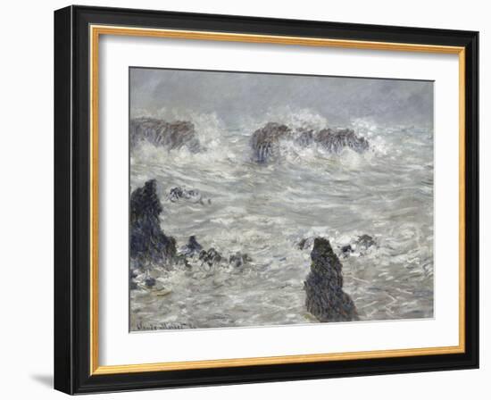 Tempête, côtes de Belle-île-Claude Monet-Framed Giclee Print