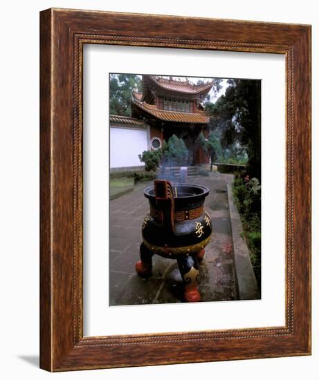 Temple and Incense Burning, Bamboo Village, Kunming, Yunnan Province, China-Bill Bachmann-Framed Photographic Print