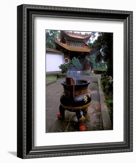 Temple and Incense Burning, Bamboo Village, Kunming, Yunnan Province, China-Bill Bachmann-Framed Photographic Print