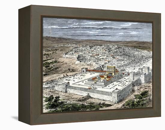 Temple and the City of Jerusalem When Part of the Roman Empire, About the Time of Jesus-null-Framed Premier Image Canvas