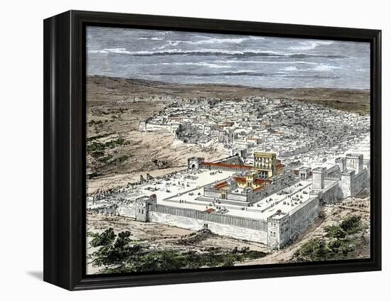 Temple and the City of Jerusalem When Part of the Roman Empire, About the Time of Jesus-null-Framed Premier Image Canvas