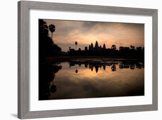 Temple at the Lakeside, Angkor Wat, Angkor Thom, Siem Reap, Angkor, Cambodia-null-Framed Photographic Print