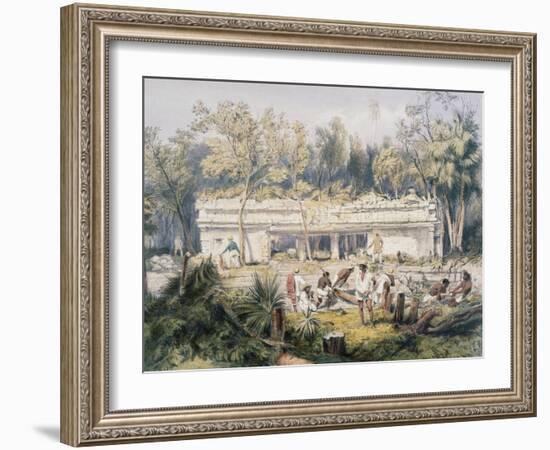 Temple at Tulum-Frederick Catherwood-Framed Giclee Print