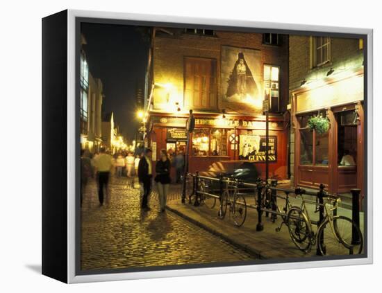 Temple Bar area at night, Dublin, Ireland-Alan Klehr-Framed Premier Image Canvas