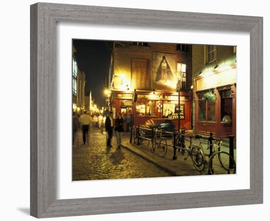 Temple Bar area at night, Dublin, Ireland-Alan Klehr-Framed Photographic Print