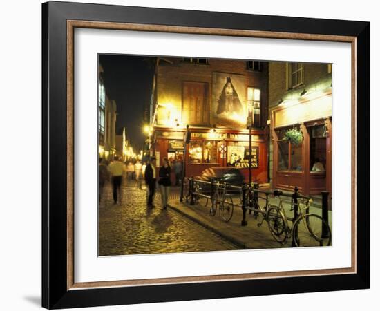 Temple Bar area at night, Dublin, Ireland-Alan Klehr-Framed Photographic Print