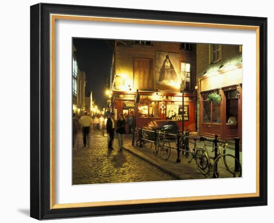 Temple Bar area at night, Dublin, Ireland-Alan Klehr-Framed Photographic Print