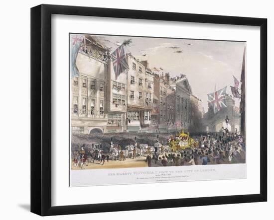 Temple Bar, London, 1837-Charles Joseph Hullmandel-Framed Giclee Print