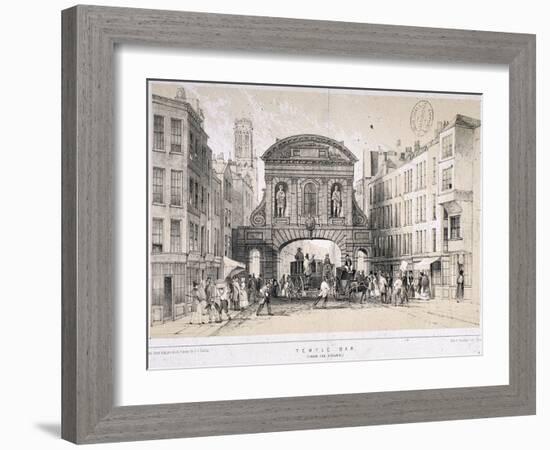 Temple Bar, London, C1845-M & N Hanhart-Framed Giclee Print