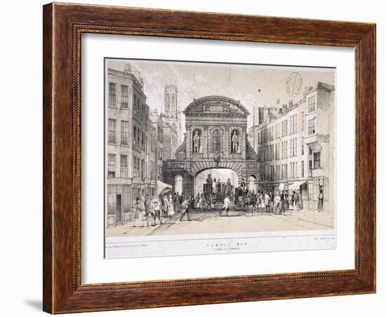 Temple Bar, London, C1845-M & N Hanhart-Framed Giclee Print