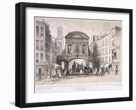 Temple Bar, London, C1845-M & N Hanhart-Framed Giclee Print