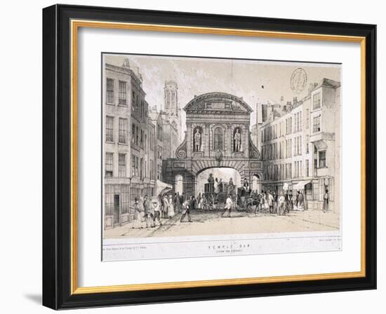 Temple Bar, London, C1845-M & N Hanhart-Framed Giclee Print