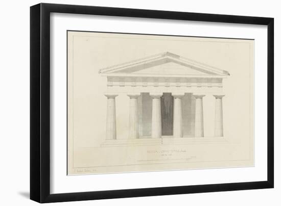 Temple de Paestum : Elévation e la façade restaurée. Côté de l'est-Eugène Viollet-le-Duc-Framed Giclee Print