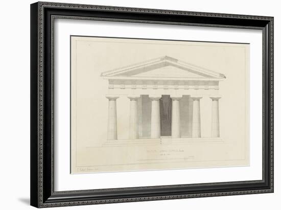 Temple de Paestum : Elévation e la façade restaurée. Côté de l'est-Eugène Viollet-le-Duc-Framed Giclee Print