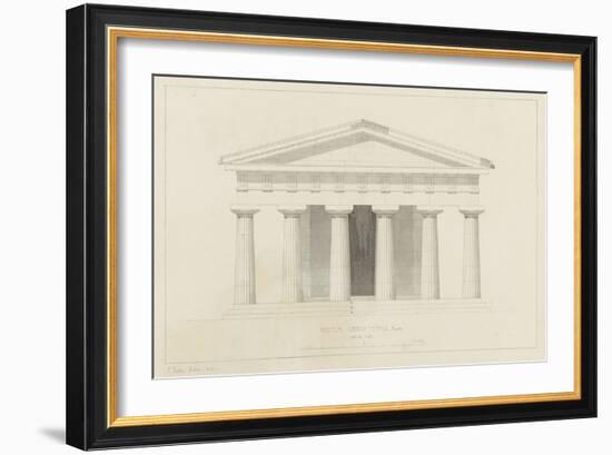 Temple de Paestum : Elévation e la façade restaurée. Côté de l'est-Eugène Viollet-le-Duc-Framed Giclee Print