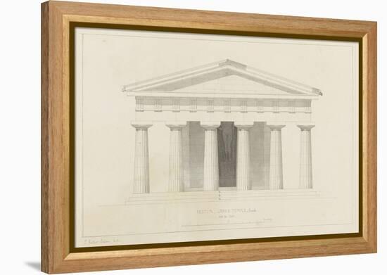 Temple de Paestum : Elévation e la façade restaurée. Côté de l'est-Eugène Viollet-le-Duc-Framed Premier Image Canvas