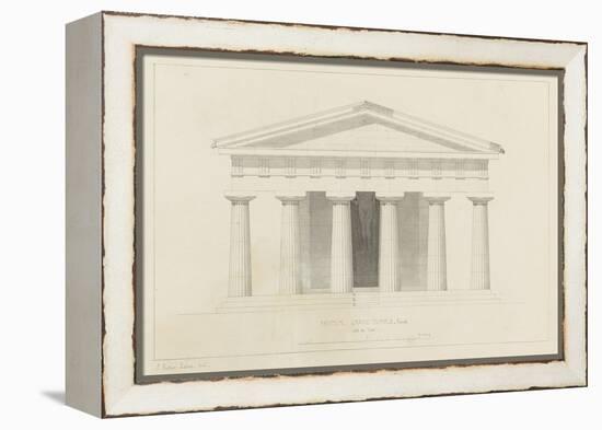 Temple de Paestum : Elévation e la façade restaurée. Côté de l'est-Eugène Viollet-le-Duc-Framed Premier Image Canvas