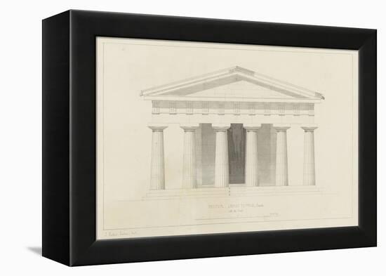 Temple de Paestum : Elévation e la façade restaurée. Côté de l'est-Eugène Viollet-le-Duc-Framed Premier Image Canvas