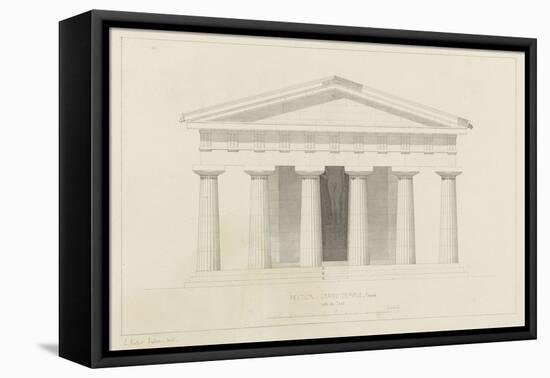 Temple de Paestum : Elévation e la façade restaurée. Côté de l'est-Eugène Viollet-le-Duc-Framed Premier Image Canvas