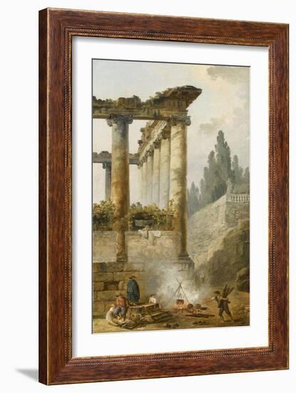Temple en ruines-Hubert Robert-Framed Giclee Print