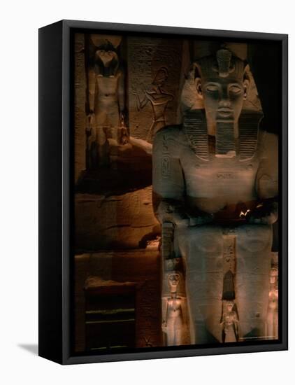 Temple Facade Details, Colossal Figures of Ramses II, New Kingdom, Abu Simbel, Egypt-Kenneth Garrett-Framed Premier Image Canvas