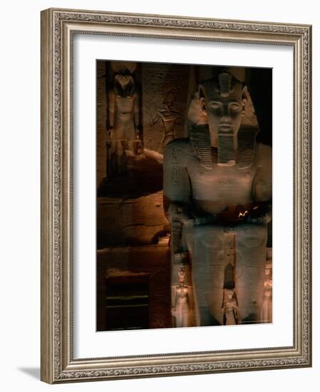 Temple Facade Details, Colossal Figures of Ramses II, New Kingdom, Abu Simbel, Egypt-Kenneth Garrett-Framed Photographic Print