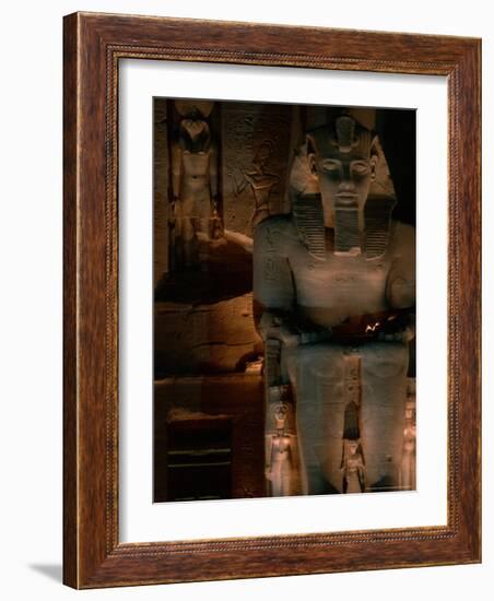 Temple Facade Details, Colossal Figures of Ramses II, New Kingdom, Abu Simbel, Egypt-Kenneth Garrett-Framed Photographic Print