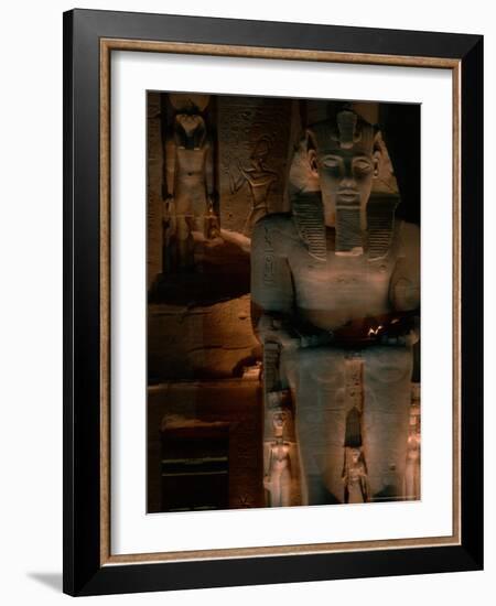 Temple Facade Details, Colossal Figures of Ramses II, New Kingdom, Abu Simbel, Egypt-Kenneth Garrett-Framed Photographic Print