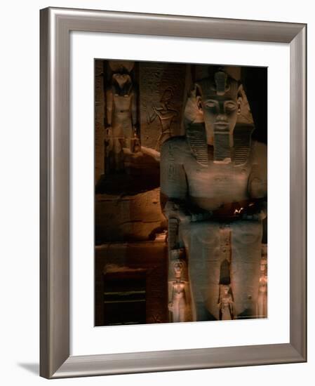 Temple Facade Details, Colossal Figures of Ramses II, New Kingdom, Abu Simbel, Egypt-Kenneth Garrett-Framed Photographic Print