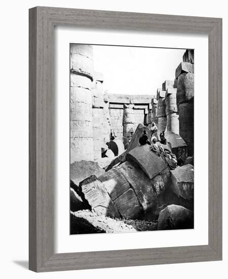 Temple Interior, Karnak, Nubia, Egypt, 1887-Henri Bechard-Framed Giclee Print