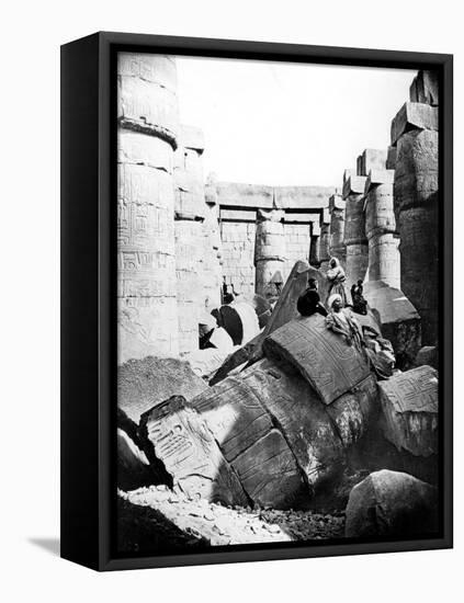 Temple Interior, Karnak, Nubia, Egypt, 1887-Henri Bechard-Framed Premier Image Canvas