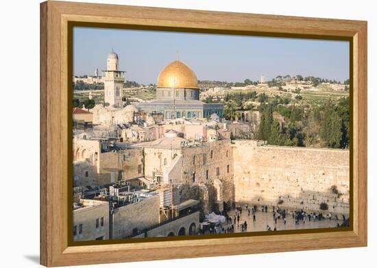 Temple Mount, Dome of the Rock, Redeemer Church and Old City in Jerusalem, Israel, Middle East-Alexandre Rotenberg-Framed Premier Image Canvas