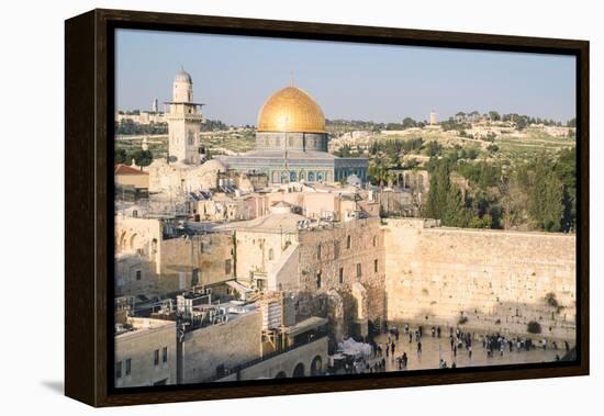 Temple Mount, Dome of the Rock, Redeemer Church and Old City in Jerusalem, Israel, Middle East-Alexandre Rotenberg-Framed Premier Image Canvas