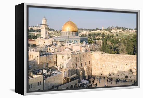 Temple Mount, Dome of the Rock, Redeemer Church and Old City in Jerusalem, Israel, Middle East-Alexandre Rotenberg-Framed Premier Image Canvas