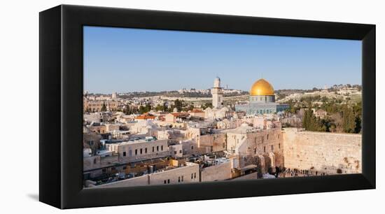 Temple Mount, Dome of the Rock, Redeemer Church and Old City, Jerusalem, Israel, Middle East-Alexandre Rotenberg-Framed Premier Image Canvas