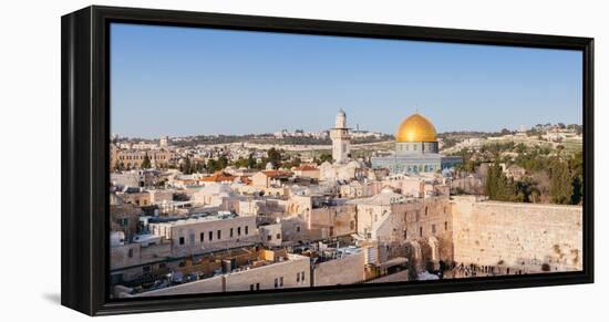 Temple Mount, Dome of the Rock, Redeemer Church and Old City, Jerusalem, Israel, Middle East-Alexandre Rotenberg-Framed Premier Image Canvas