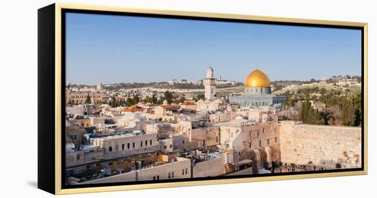 Temple Mount, Dome of the Rock, Redeemer Church and Old City, Jerusalem, Israel, Middle East-Alexandre Rotenberg-Framed Premier Image Canvas