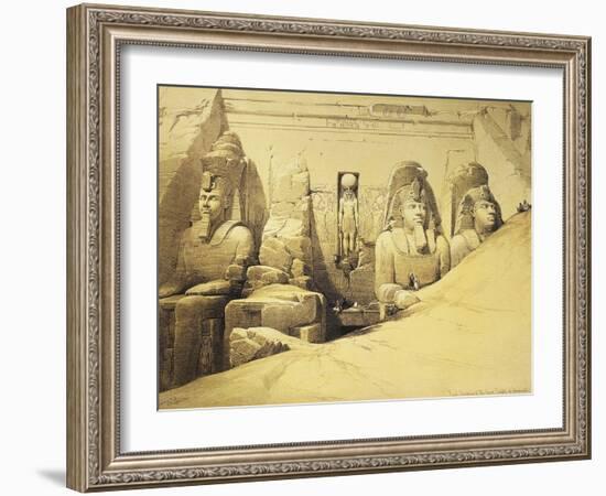 Temple of Abu Simbel, 13th Century Bc, Façade, Egypt, Lithograph, 1838-9-David Roberts-Framed Giclee Print