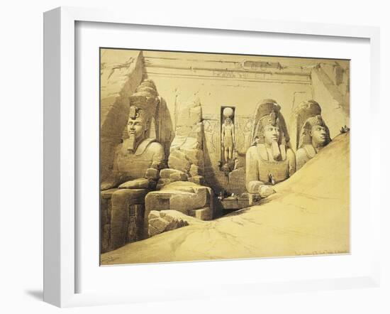 Temple of Abu Simbel, 13th Century Bc, Façade, Egypt, Lithograph, 1838-9-David Roberts-Framed Giclee Print