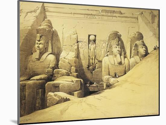 Temple of Abu Simbel, 13th Century Bc, Façade, Egypt, Lithograph, 1838-9-David Roberts-Mounted Giclee Print