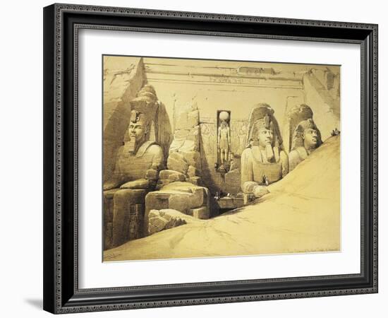 Temple of Abu Simbel, 13th Century Bc, Façade, Egypt, Lithograph, 1838-9-David Roberts-Framed Giclee Print