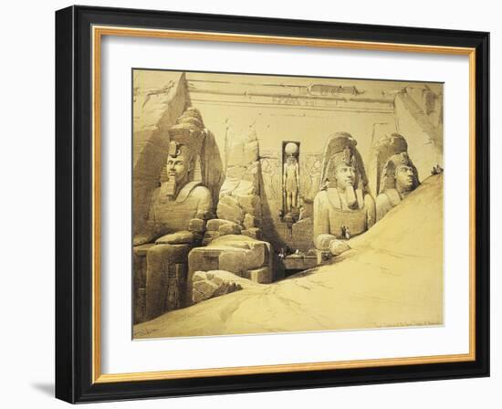 Temple of Abu Simbel, 13th Century Bc, Façade, Egypt, Lithograph, 1838-9-David Roberts-Framed Giclee Print