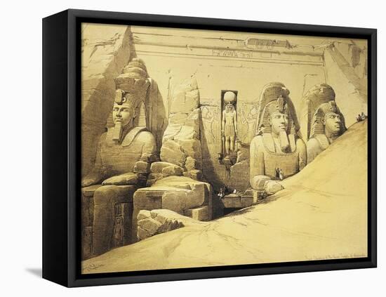 Temple of Abu Simbel, 13th Century Bc, Façade, Egypt, Lithograph, 1838-9-David Roberts-Framed Premier Image Canvas