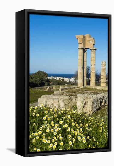 Temple of Apollo at the Acropolis, Rhodes, Dodecanese, Greek Islands, Greece, Europe-Michael Runkel-Framed Premier Image Canvas