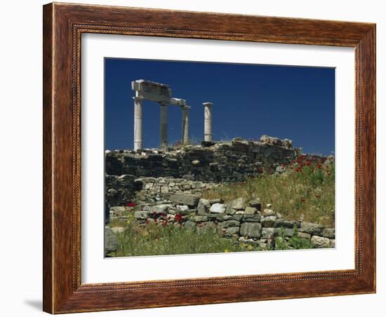 Temple of Apollo, Delos, UNESCO World Heritage Site, Greek Islands, Greece, Europe-Woolfitt Adam-Framed Photographic Print