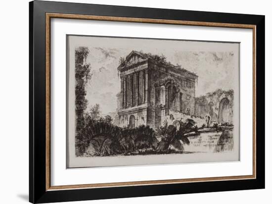 Temple of Clitumnus between Fulgino and Spoleto, 1748 (Etching)-Giovanni Battista Piranesi-Framed Giclee Print