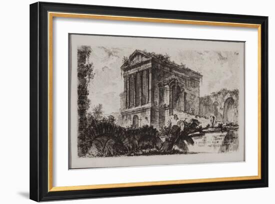 Temple of Clitumnus between Fulgino and Spoleto, 1748 (Etching)-Giovanni Battista Piranesi-Framed Giclee Print